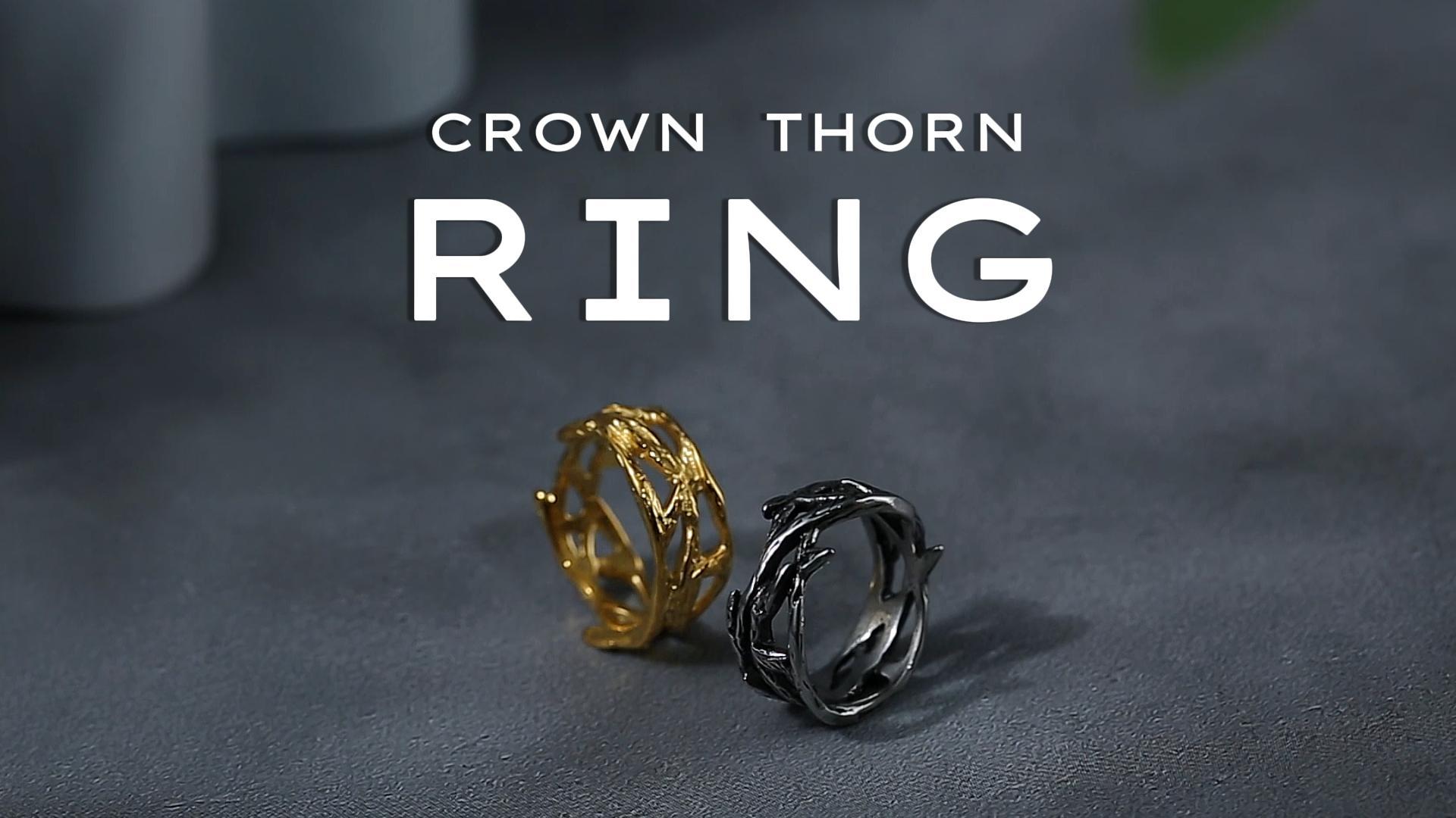 HZMAN Jesus Crown of Thorns Ring for Men Gothic Stainless Steel